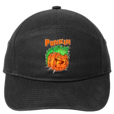 PUNKIN With Mohawk Funny Scary Halloween 7-Panel Snapback Hat