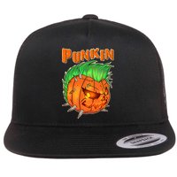 PUNKIN With Mohawk Funny Scary Halloween Flatbill Hat