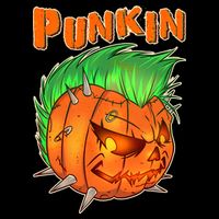PUNKIN With Mohawk Funny Scary Halloween Flatbill Hat