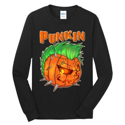 PUNKIN With Mohawk Funny Scary Halloween Tall Long Sleeve T-Shirt