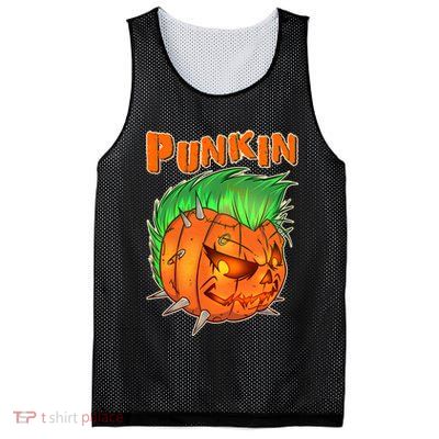 PUNKIN With Mohawk Funny Scary Halloween Mesh Reversible Basketball Jersey Tank