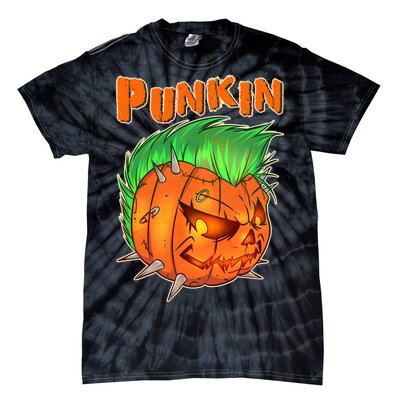 PUNKIN With Mohawk Funny Scary Halloween Tie-Dye T-Shirt