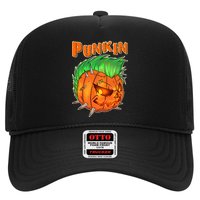 PUNKIN With Mohawk Funny Scary Halloween Trucker Hat