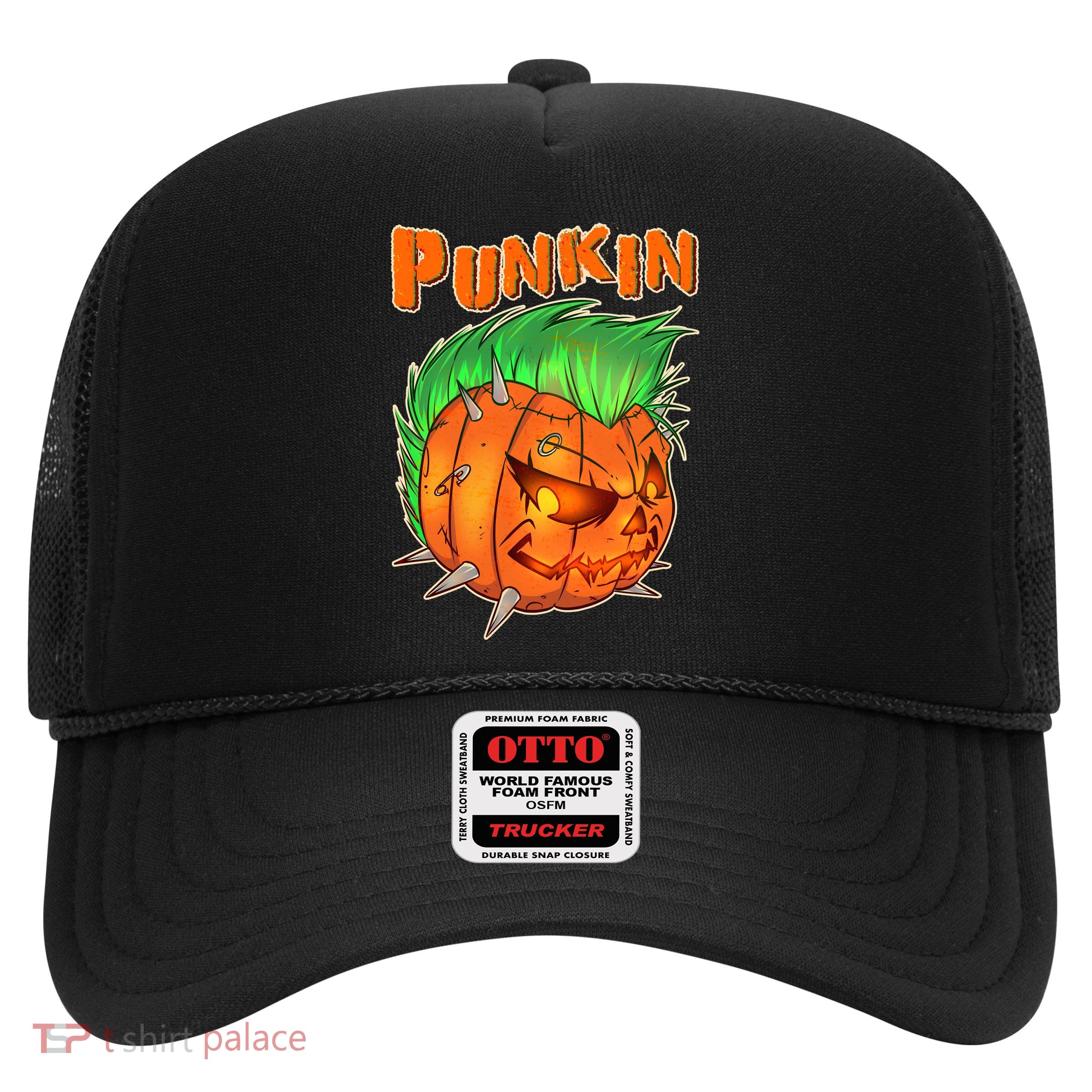 PUNKIN With Mohawk Funny Scary Halloween Trucker Hat