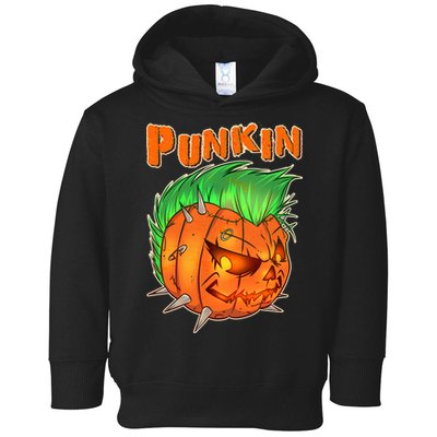 PUNKIN With Mohawk Funny Scary Halloween Toddler Hoodie