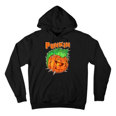 PUNKIN With Mohawk Funny Scary Halloween Tall Hoodie