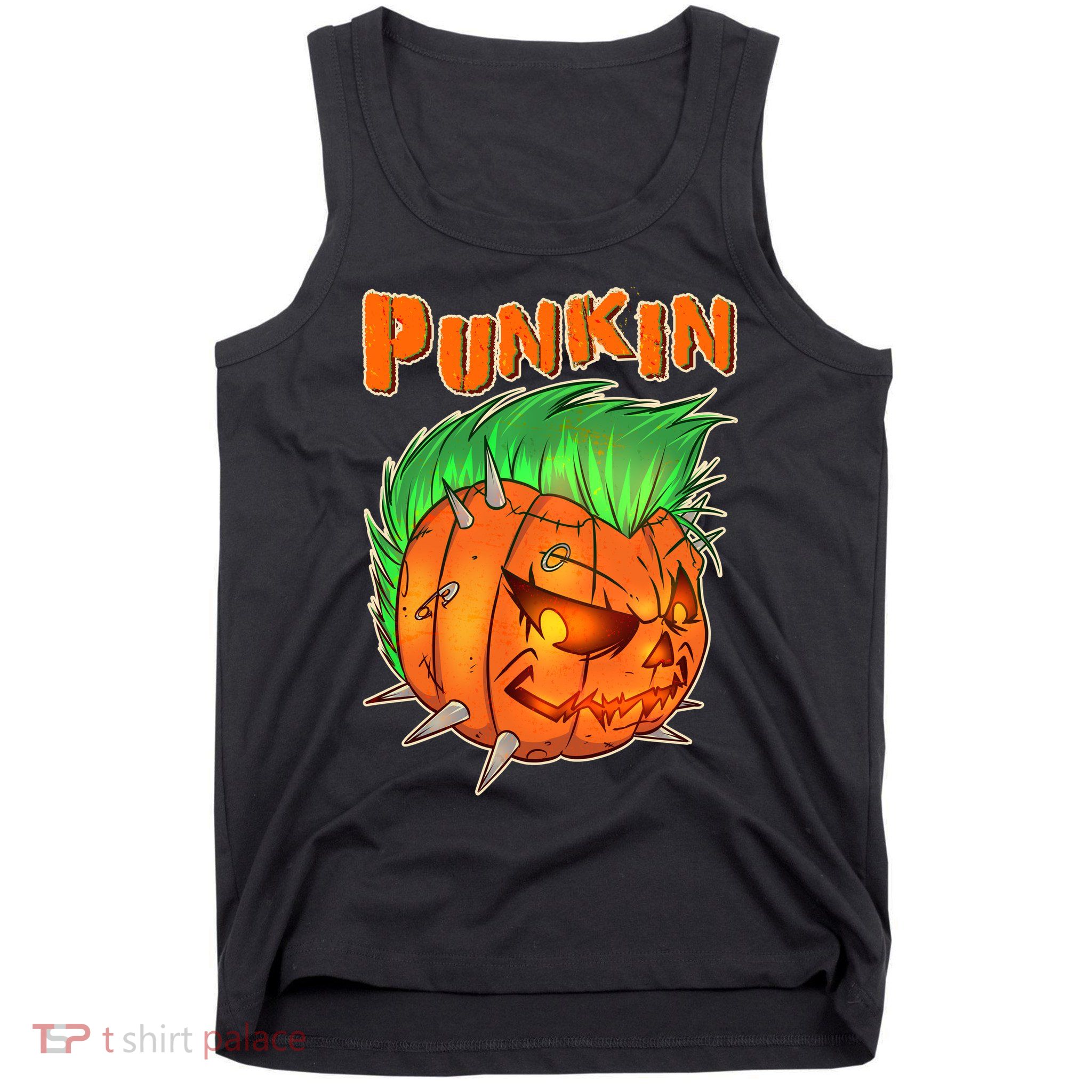 PUNKIN With Mohawk Funny Scary Halloween Tank Top