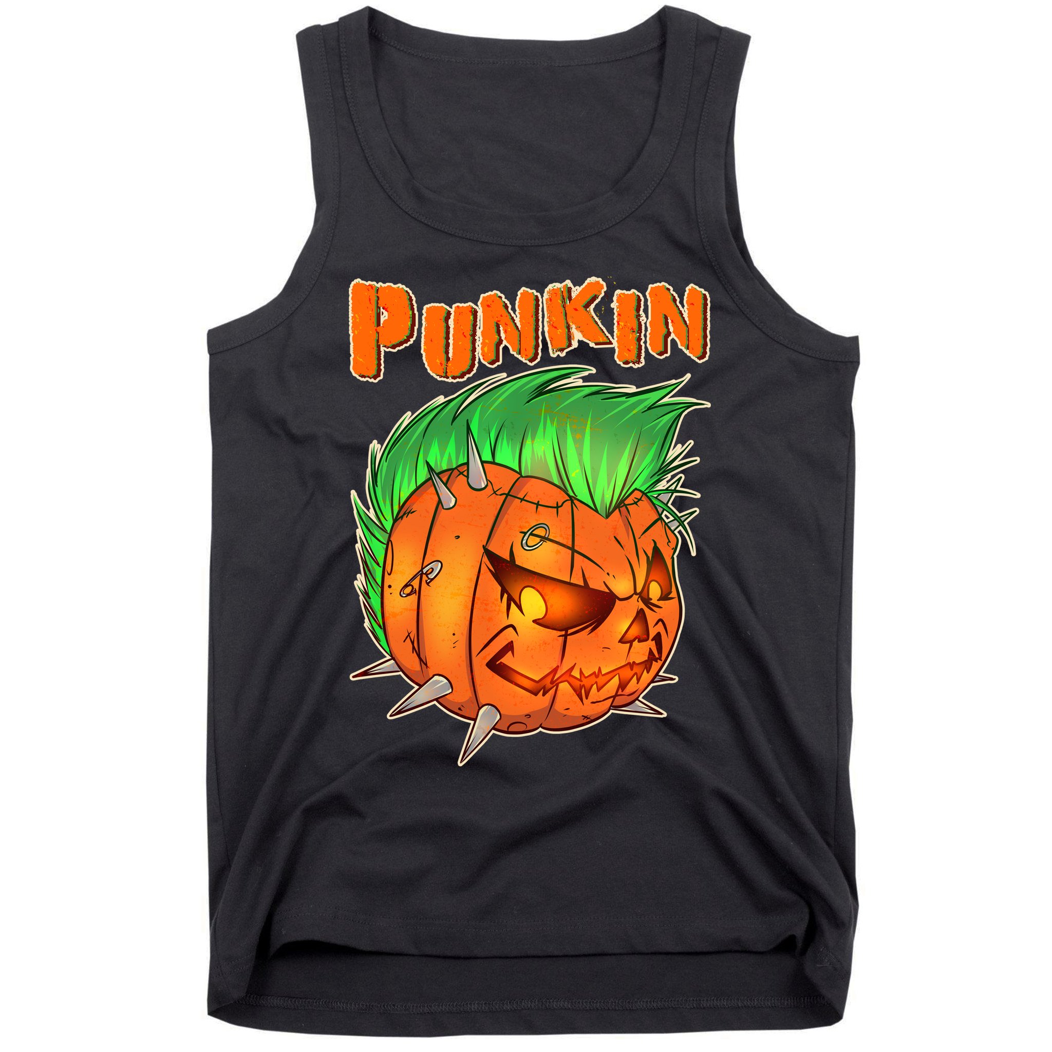 PUNKIN With Mohawk Funny Scary Halloween Tank Top