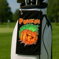 PUNKIN With Mohawk Funny Scary Halloween Golf Towel