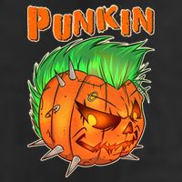 PUNKIN With Mohawk Funny Scary Halloween Golf Towel