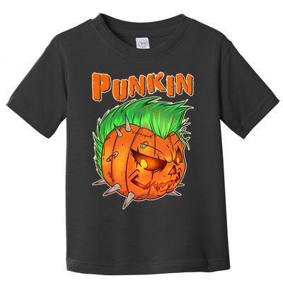 PUNKIN With Mohawk Funny Scary Halloween Toddler T-Shirt