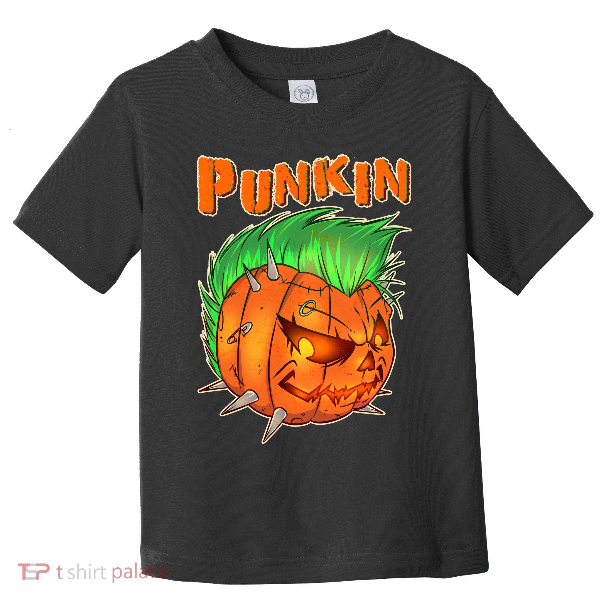 PUNKIN With Mohawk Funny Scary Halloween Toddler T-Shirt