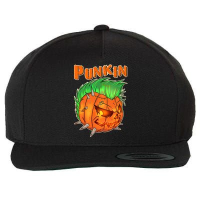PUNKIN With Mohawk Funny Scary Halloween Wool Snapback Cap