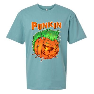 PUNKIN With Mohawk Funny Scary Halloween Sueded Cloud Jersey T-Shirt