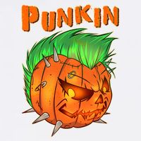 PUNKIN With Mohawk Funny Scary Halloween Garment-Dyed Sweatshirt