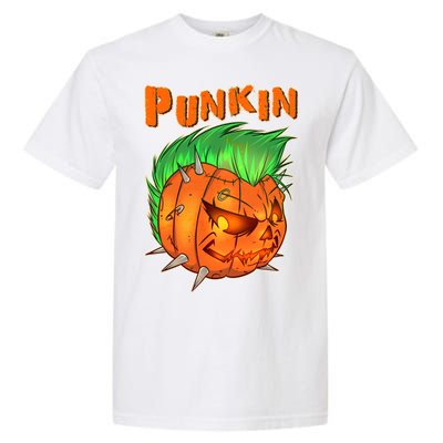 PUNKIN With Mohawk Funny Scary Halloween Garment-Dyed Heavyweight T-Shirt