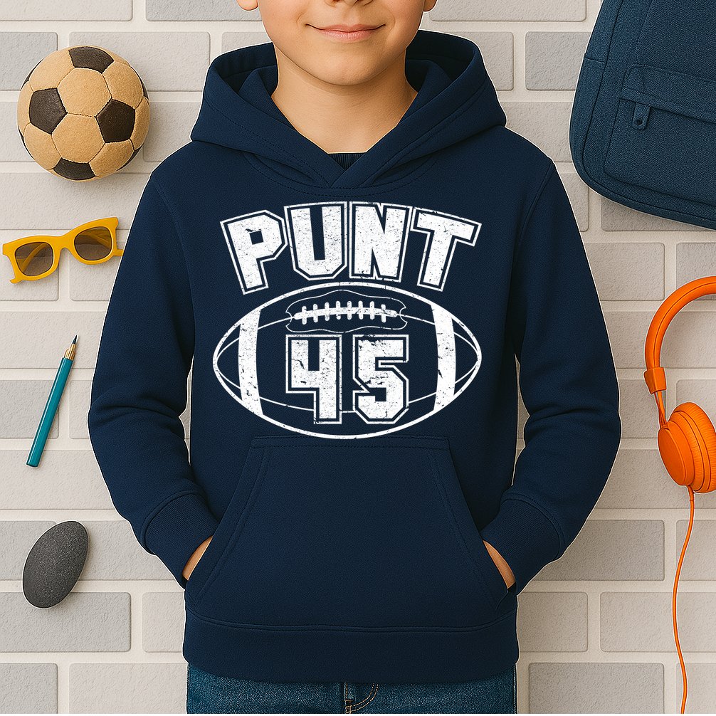 Punt 45 Anti Trump Football Kids Hoodie