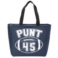 Punt 45 Anti Trump Football Zip Tote Bag