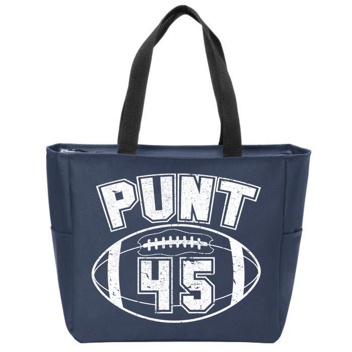 Punt 45 Anti Trump Football Zip Tote Bag