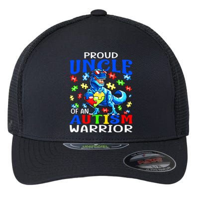Proud Uncle Of An Autism Warrior Dinosaur Gift Flexfit Unipanel Trucker Cap