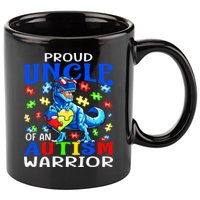 Proud Uncle Of An Autism Warrior Dinosaur Gift 11oz C Handle Ceramic Mug