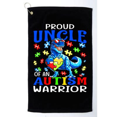Proud Uncle Of An Autism Warrior Dinosaur Gift Golf Towel