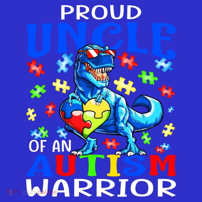 Proud Uncle Of An Autism Warrior Dinosaur Gift 16 in Basic Backpack