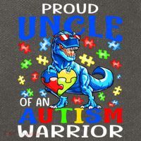 Proud Uncle Of An Autism Warrior Dinosaur Gift Cotton Canvas Backpack