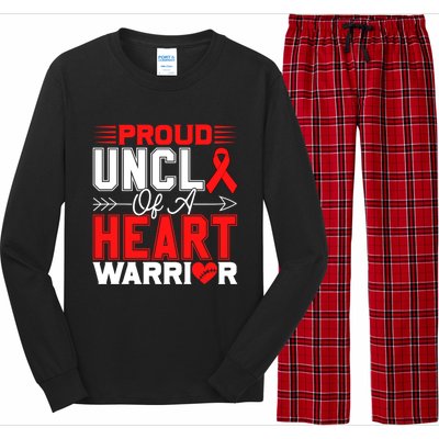 Proud Uncle Of A Heart Warrior Heart Disease Awareness Month Cute Gift Long Sleeve Pajama Set