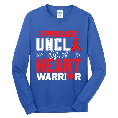 Proud Uncle Of A Heart Warrior Heart Disease Awareness Month Cute Gift Tall Long Sleeve T-Shirt