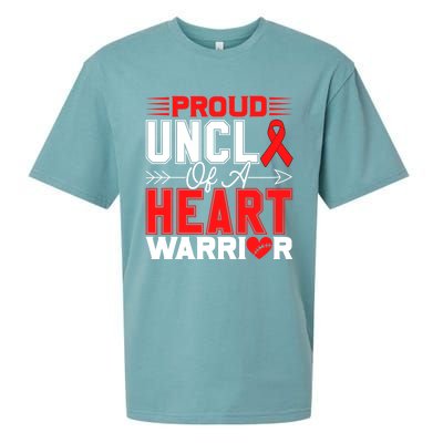 Proud Uncle Of A Heart Warrior Heart Disease Awareness Month Cute Gift Sueded Cloud Jersey T-Shirt