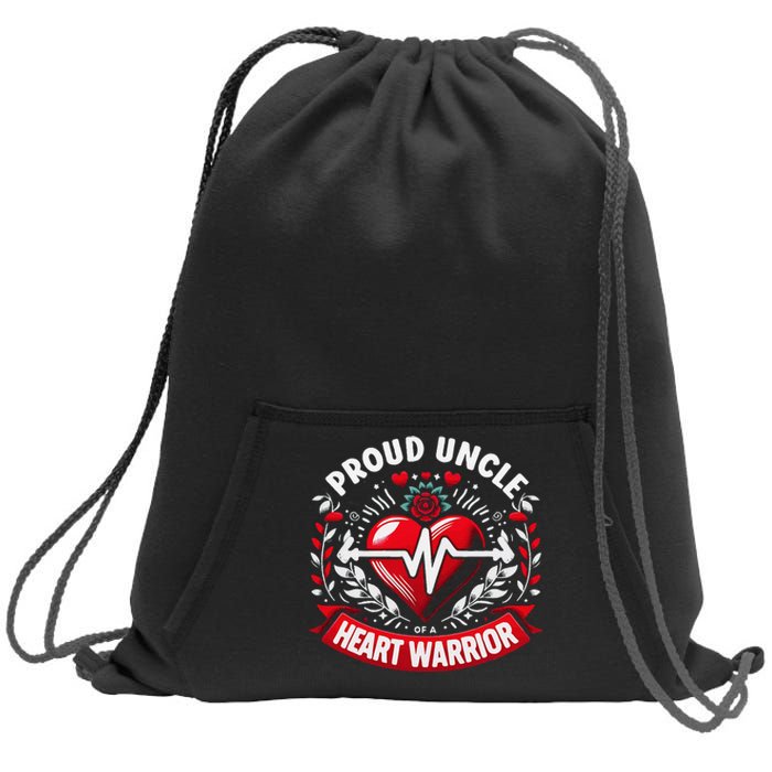 Proud Uncle Of Heart Warrior Chd Awareness Congenital Defect Sweatshirt Cinch Pack Bag