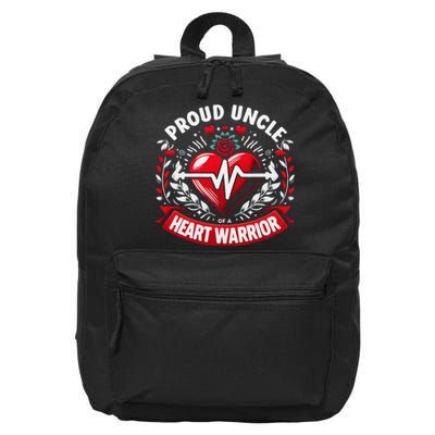 Proud Uncle Of Heart Warrior Chd Awareness Congenital Defect 16 in Basic Backpack