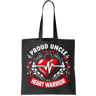 Proud Uncle Of Heart Warrior Chd Awareness Congenital Defect Tote Bag