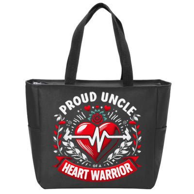 Proud Uncle Of Heart Warrior Chd Awareness Congenital Defect Zip Tote Bag