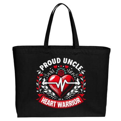 Proud Uncle Of Heart Warrior Chd Awareness Congenital Defect Cotton Canvas Jumbo Tote