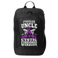 Proud Uncle Of A Cystic Fibrosis Warrior Awareness Ribbon City Backpack