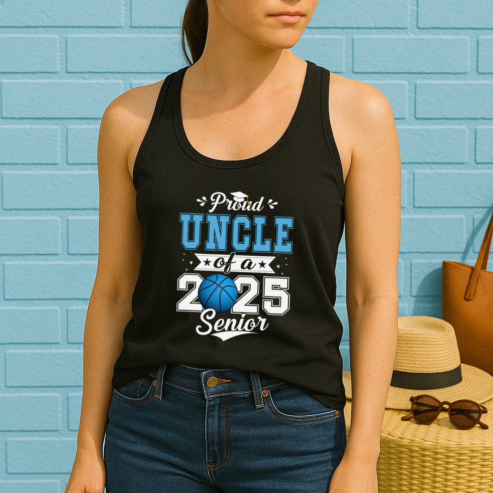 Proud Uncle Of A 2025 Senior Graduate Basketball Womens Tank Top