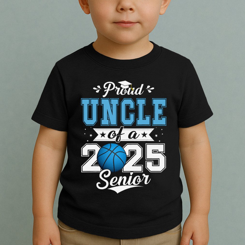 Proud Uncle Of A 2025 Senior Graduate Basketball Toddler T-Shirt