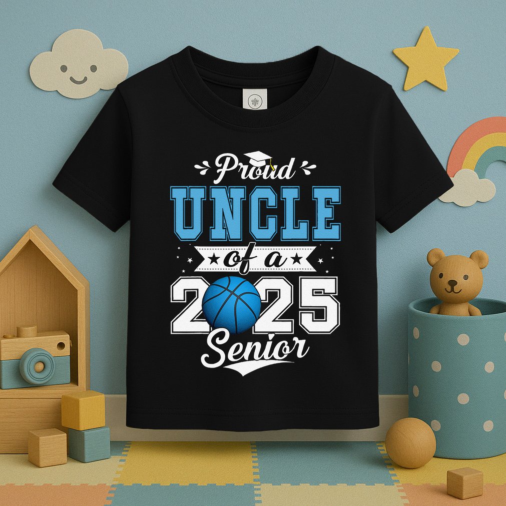 Proud Uncle Of A 2025 Senior Graduate Basketball Toddler T-Shirt