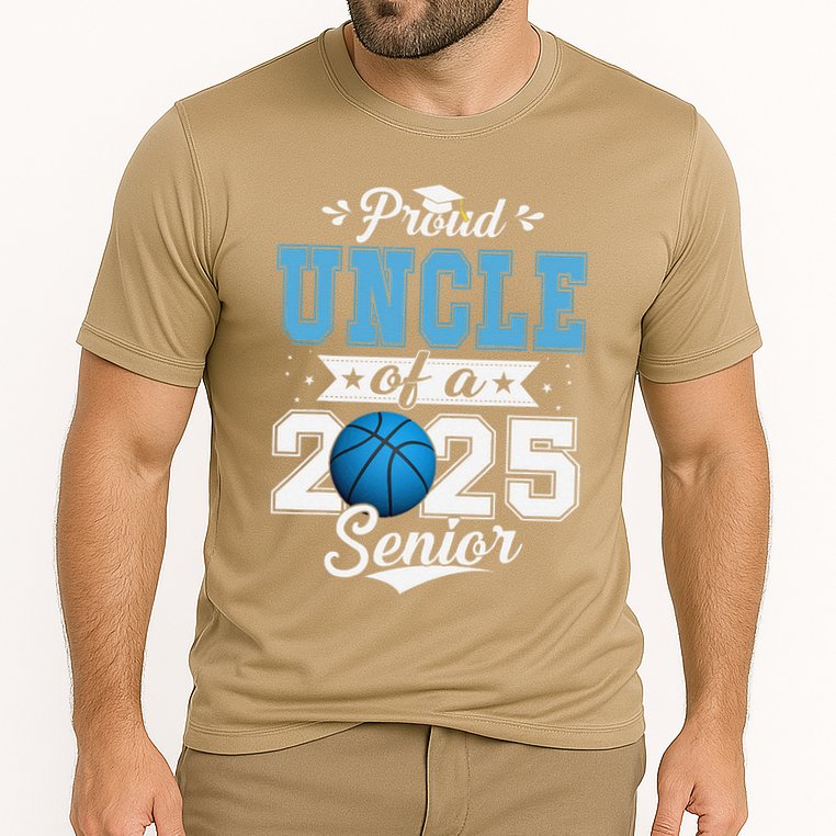 Proud Uncle Of A 2025 Senior Graduate Basketball Cooling Performance Crew T-Shirt