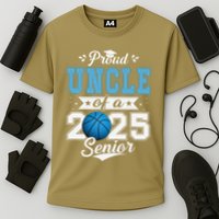 Proud Uncle Of A 2025 Senior Graduate Basketball Cooling Performance Crew T-Shirt