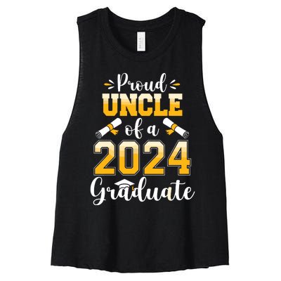 Proud Uncle Of A Class Of 2024 Graduate Senior Graduation Women's Racerback Cropped Tank