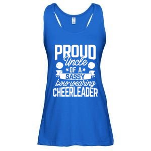 Proud Uncle Of A Sassy Bow Wearing Cheerleader Cheerleading Gift Ladies Essential Flowy Tank