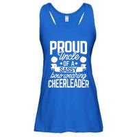 Proud Uncle Of A Sassy Bow Wearing Cheerleader Cheerleading Gift Ladies Essential Flowy Tank