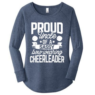 Proud Uncle Of A Sassy Bow Wearing Cheerleader Cheerleading Gift Women's Perfect Tri Tunic Long Sleeve Shirt