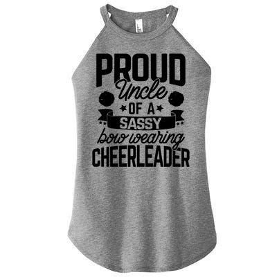 Proud Uncle Of A Sassy Bow Wearing Cheerleader Cheerleading Gift Women's Perfect Tri Rocker Tank