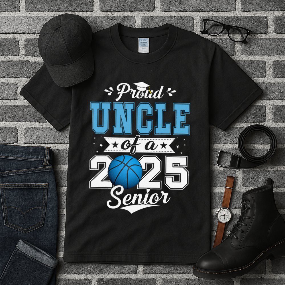 Proud Uncle Of A 2025 Senior Graduate Basketball Gift Tall T-Shirt
