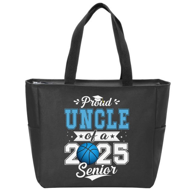 Proud Uncle Of A 2025 Senior Graduate Basketball Gift Zip Tote Bag