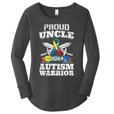 Proud Uncle Of An Autism Warrior Autistic Awareness Ribbon Women's Perfect Tri Tunic Long Sleeve Shirt